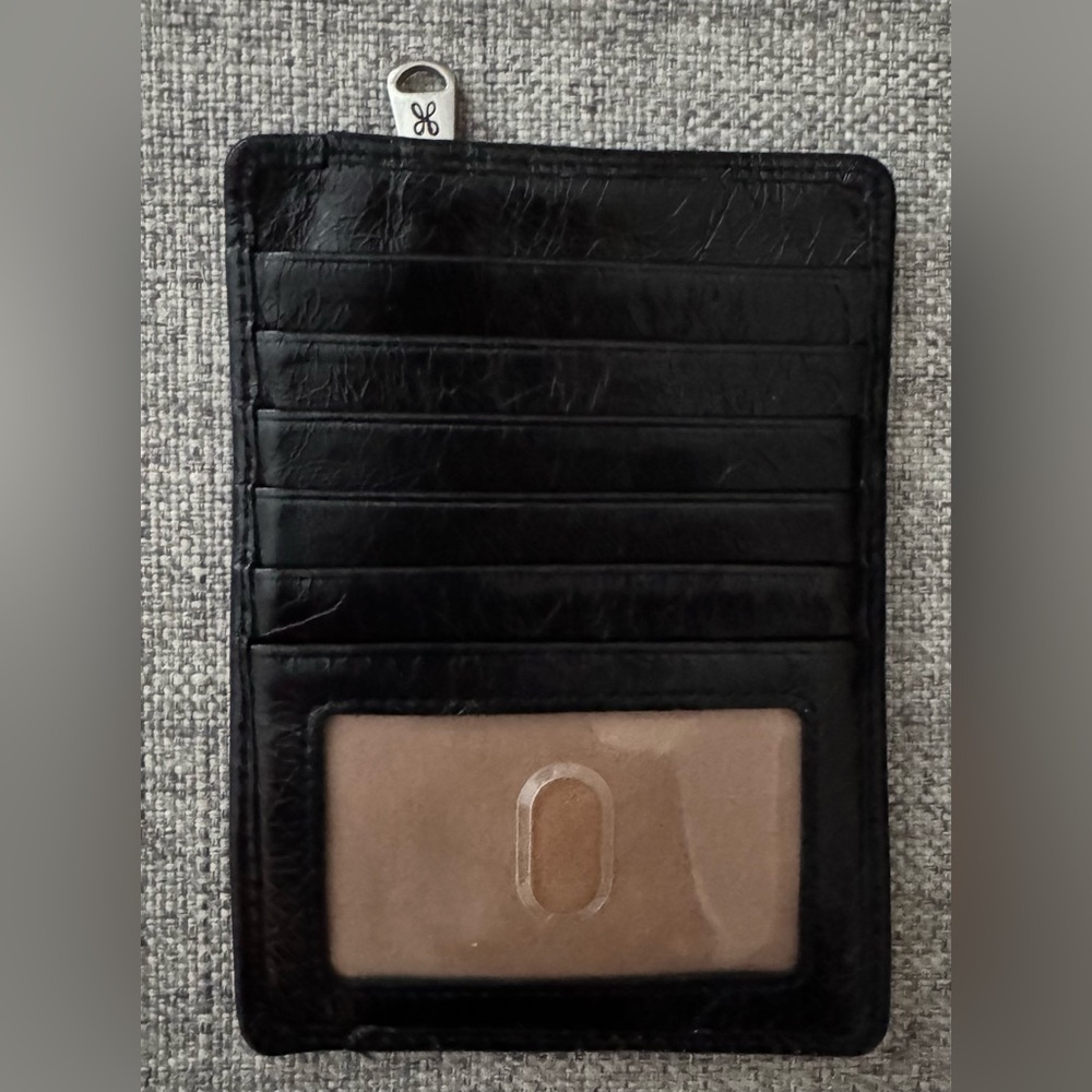 HOBO Black and Tan Leather Card/Coin Holder
